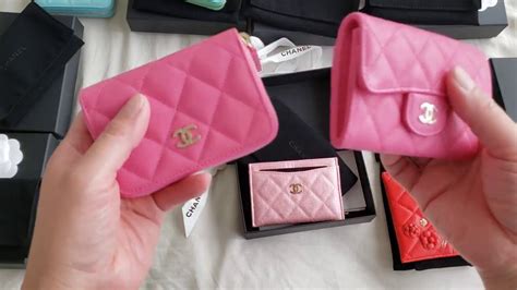 hot pink chanel card holder|chanel card holder zipped.